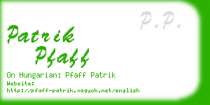patrik pfaff business card